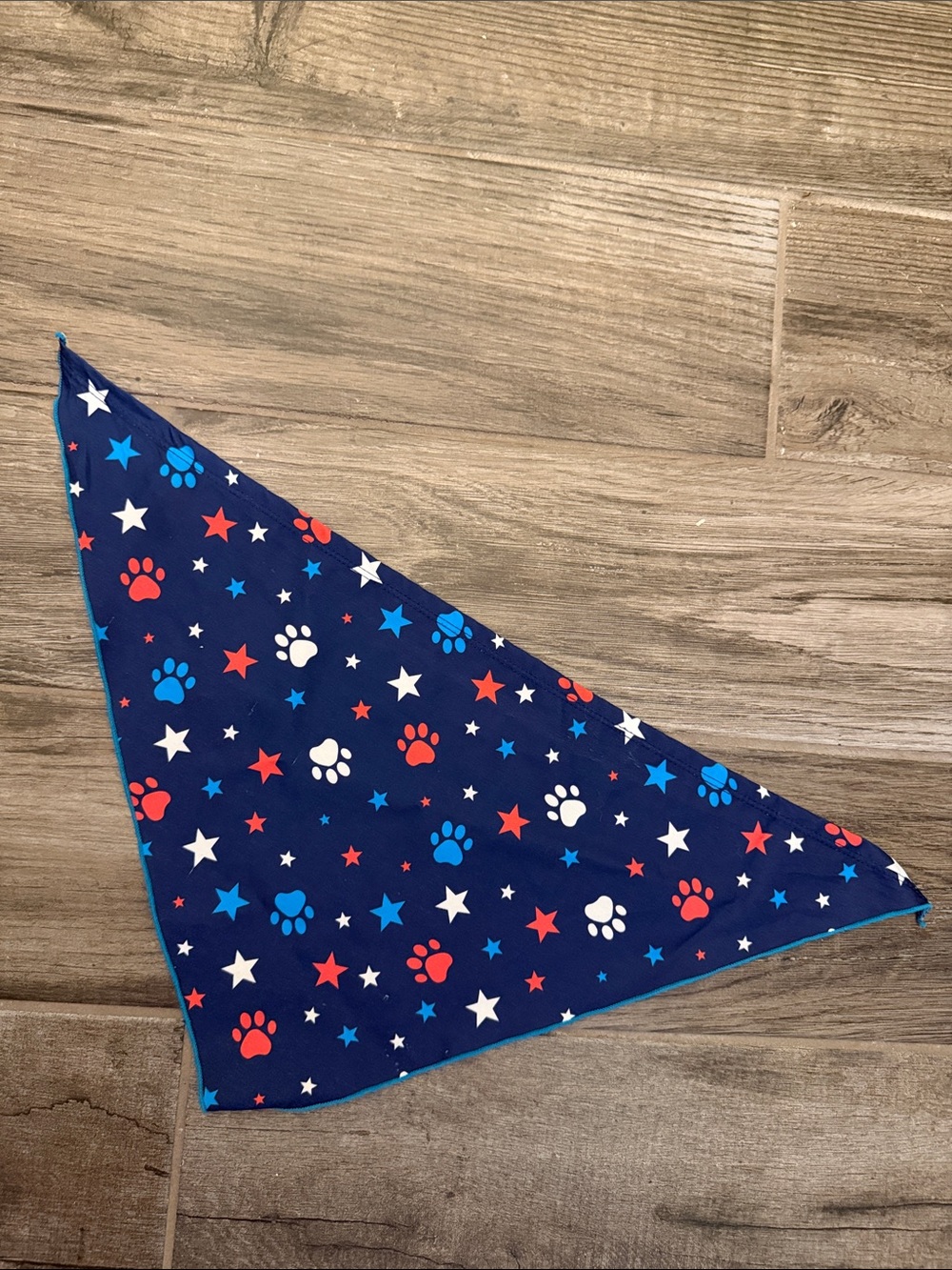Navy Paw Print & Star Pet Bandana - Red, White, Blue